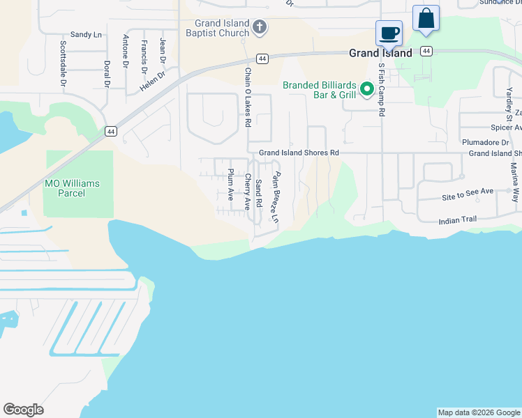 map of restaurants, bars, coffee shops, grocery stores, and more near 35952 Sand Road in Grand Island