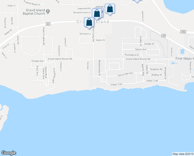 map of restaurants, bars, coffee shops, grocery stores, and more near 1989 Meadowside Drive in Eustis