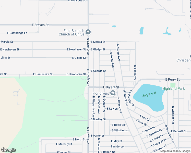 map of restaurants, bars, coffee shops, grocery stores, and more near 844 North Charles Avenue in Inverness