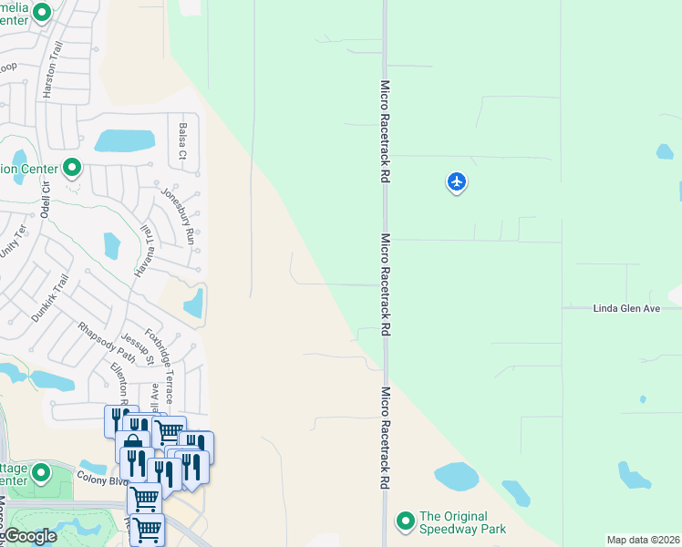 map of restaurants, bars, coffee shops, grocery stores, and more near 36131 Micro Racetrack Road in Fruitland Park