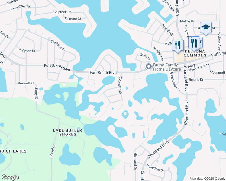map of restaurants, bars, coffee shops, grocery stores, and more near 2775 Augustine Court in Deltona