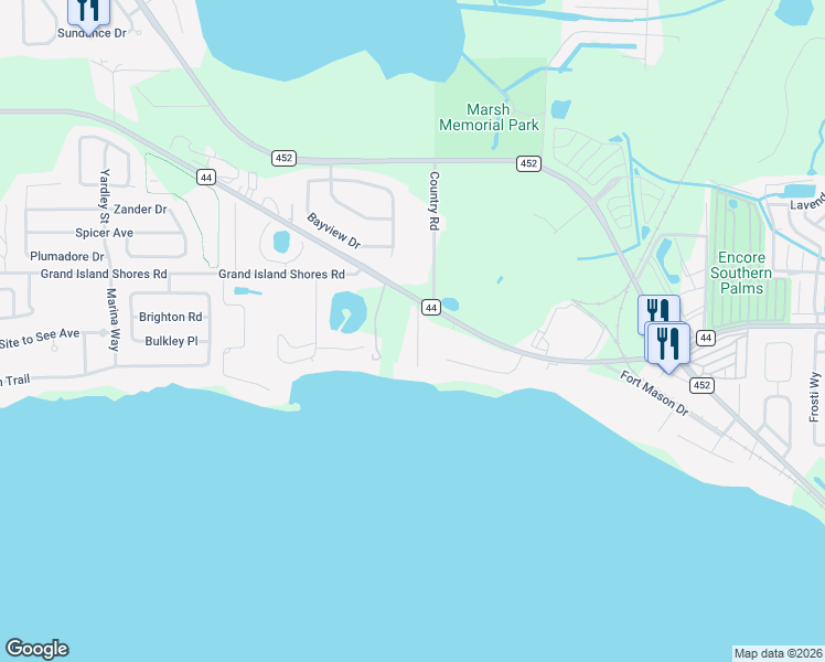 map of restaurants, bars, coffee shops, grocery stores, and more near 102 Mockingbird Lane in Eustis