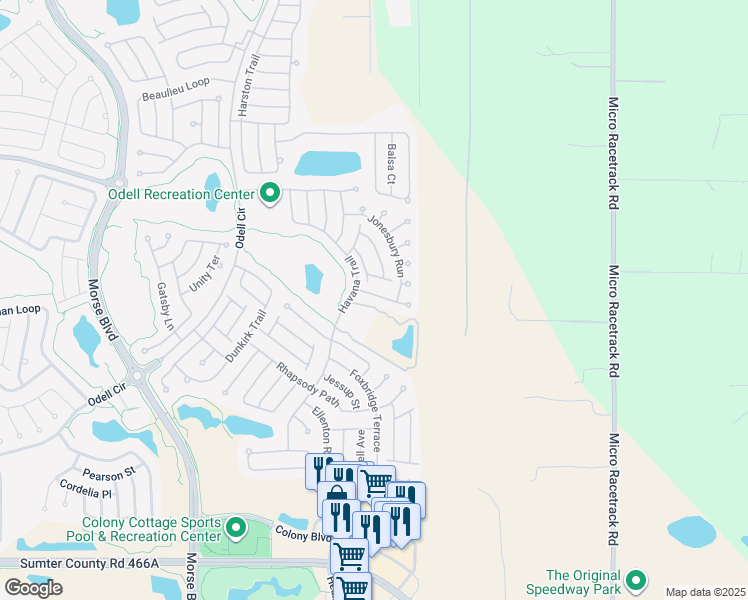 map of restaurants, bars, coffee shops, grocery stores, and more near 284 Lawthorn Street in The Villages