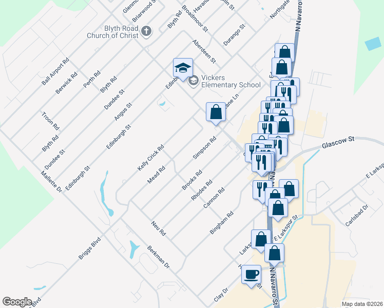 map of restaurants, bars, coffee shops, grocery stores, and more near 601 Simpson Road in Victoria