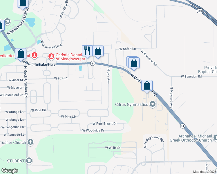 map of restaurants, bars, coffee shops, grocery stores, and more near 920 North Lyle Avenue in Crystal River