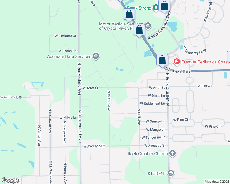 map of restaurants, bars, coffee shops, grocery stores, and more near 963 N Griffith Ave in Crystal River