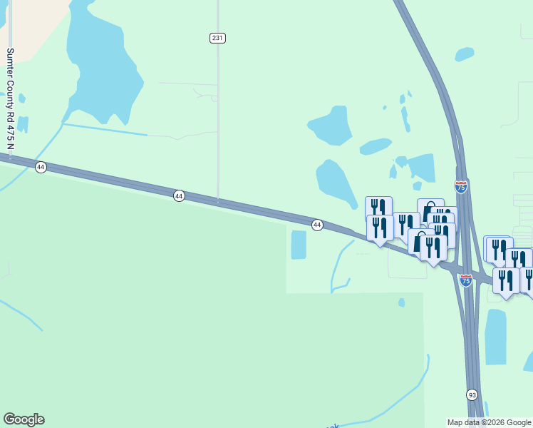 map of restaurants, bars, coffee shops, grocery stores, and more near 1-221 State Highway 44 in Wildwood