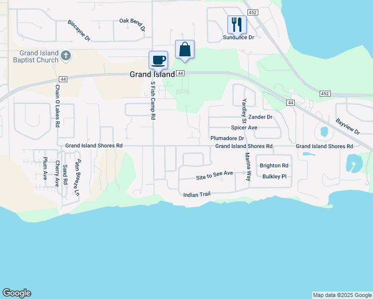map of restaurants, bars, coffee shops, grocery stores, and more near 3514 Hunters Trail Circle in Eustis