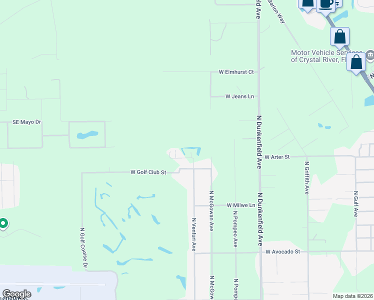 map of restaurants, bars, coffee shops, grocery stores, and more near 7322 West Katherine Lane in Crystal River