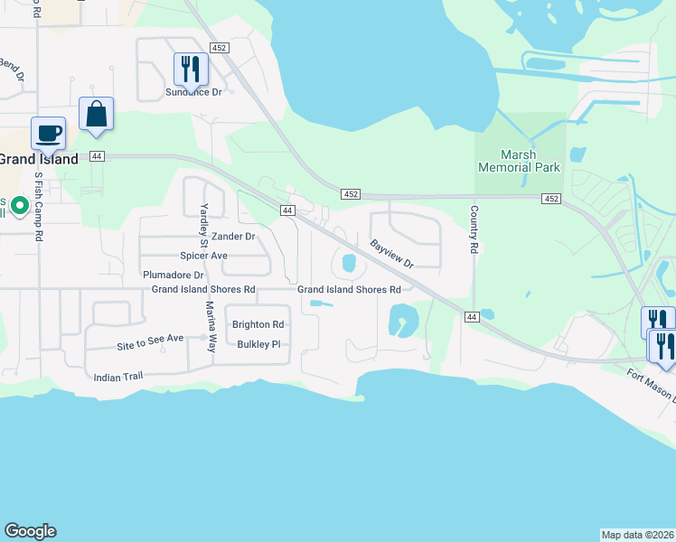 map of restaurants, bars, coffee shops, grocery stores, and more near 14 Sun Country Court in Eustis