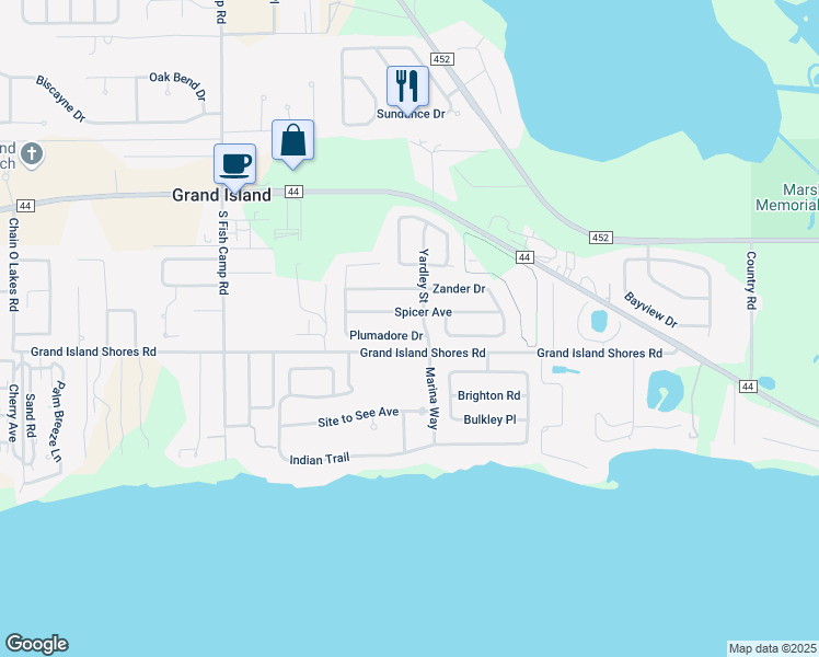 map of restaurants, bars, coffee shops, grocery stores, and more near 2433 Plumadore Drive in Grand Island
