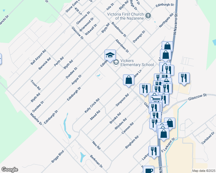 map of restaurants, bars, coffee shops, grocery stores, and more near 703 Kelly Crick Road in Victoria