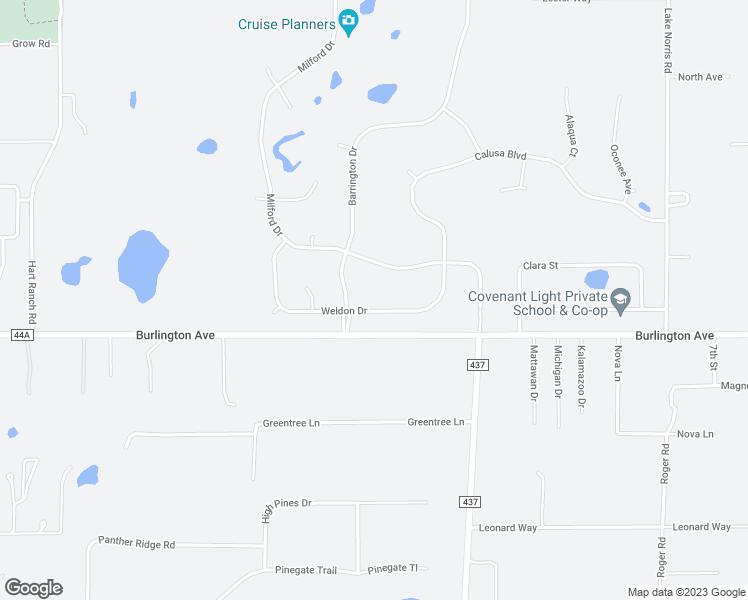 map of restaurants, bars, coffee shops, grocery stores, and more near 24207 Weldon Drive in Eustis