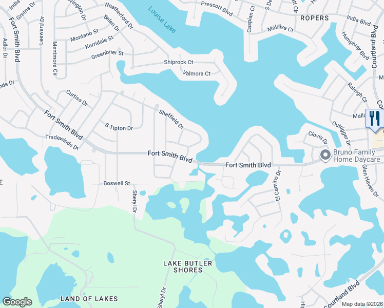 map of restaurants, bars, coffee shops, grocery stores, and more near 589 Tassel Terrace in Deltona