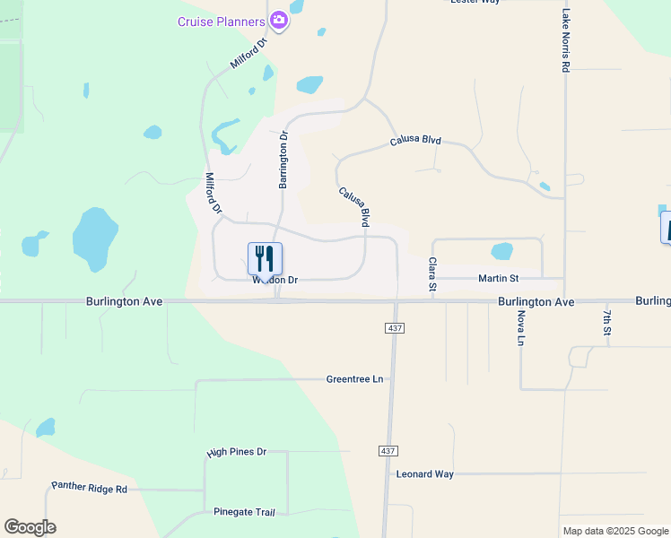 map of restaurants, bars, coffee shops, grocery stores, and more near 24239 Weldon Drive in Eustis