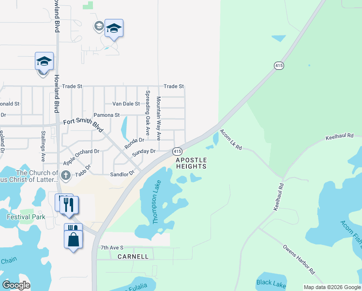 map of restaurants, bars, coffee shops, grocery stores, and more near 966 State Route 415 in Deltona