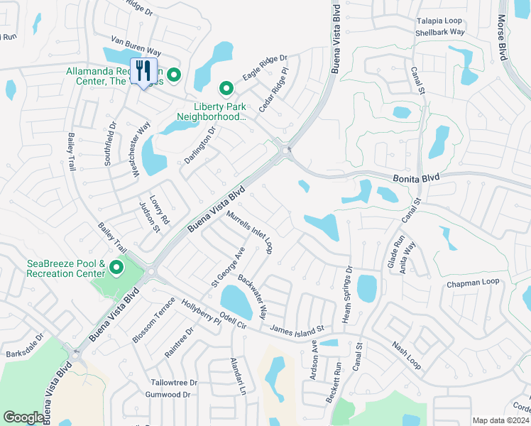 map of restaurants, bars, coffee shops, grocery stores, and more near 1314 Centerville Place in The Villages