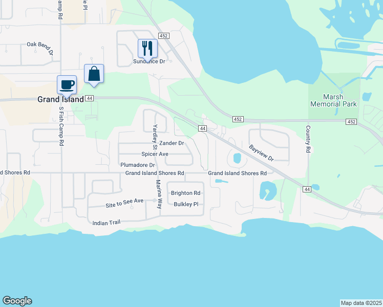 map of restaurants, bars, coffee shops, grocery stores, and more near 3097 Zander Drive in Grand Island