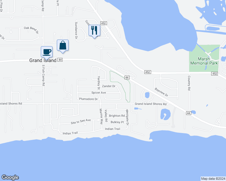 map of restaurants, bars, coffee shops, grocery stores, and more near 3147 Spicer Avenue in Grand Island