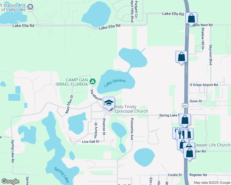 map of restaurants, bars, coffee shops, grocery stores, and more near 36326 Vía Marcia in Fruitland Park