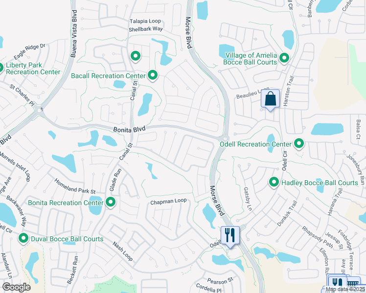map of restaurants, bars, coffee shops, grocery stores, and more near 2215 Sutton Terrace in The Villages