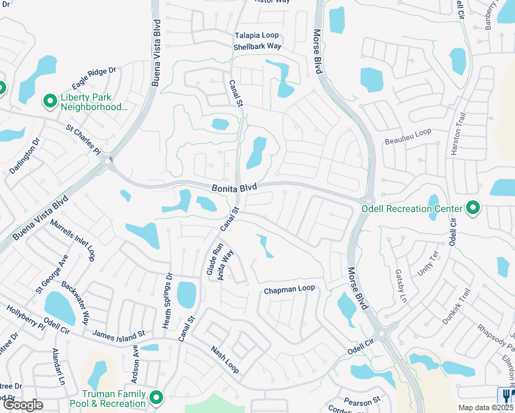 map of restaurants, bars, coffee shops, grocery stores, and more near 875 Eldra Loop in The Villages
