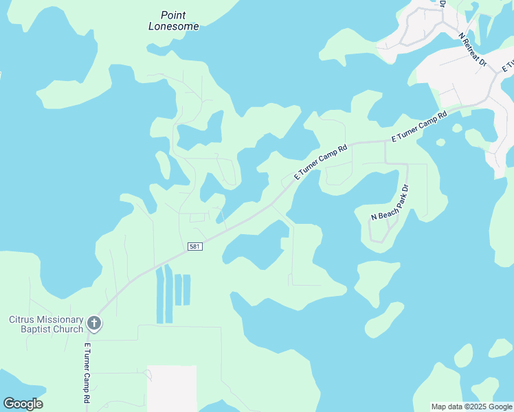 map of restaurants, bars, coffee shops, grocery stores, and more near 7309 East Turner Camp Road in Inverness