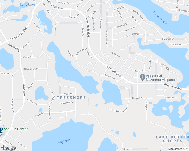 map of restaurants, bars, coffee shops, grocery stores, and more near 545 Tradewinds Drive in Deltona