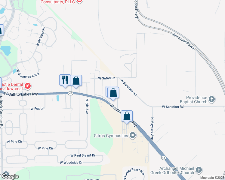 map of restaurants, bars, coffee shops, grocery stores, and more near 1151 North Lion Cub Point in Lecanto
