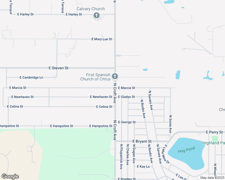 map of restaurants, bars, coffee shops, grocery stores, and more near 2899 East Marcia Street in Inverness