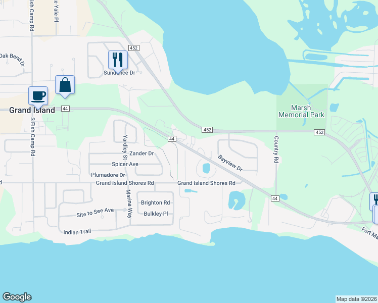 map of restaurants, bars, coffee shops, grocery stores, and more near 5 Kristin Lane in Eustis