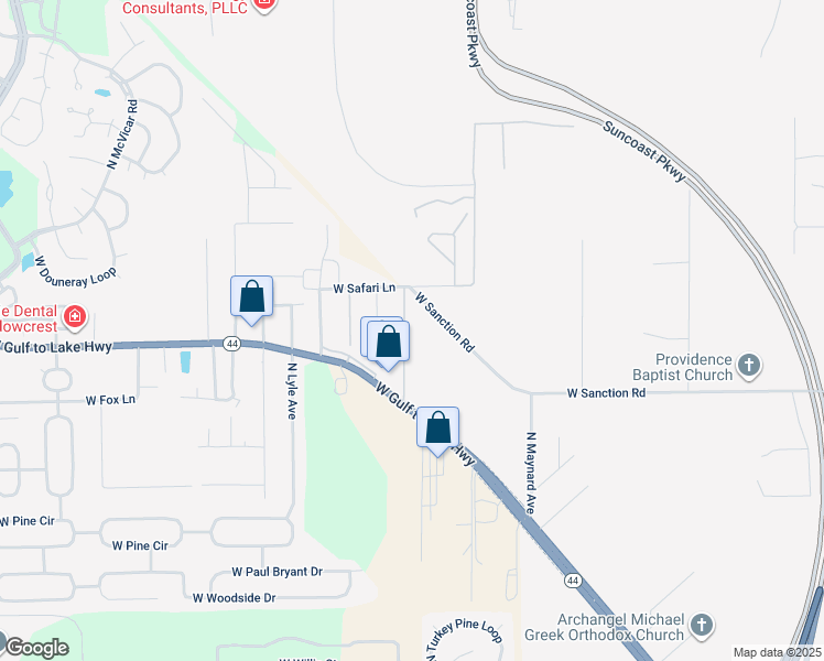 map of restaurants, bars, coffee shops, grocery stores, and more near 1151 North Commerce Terrace in Lecanto