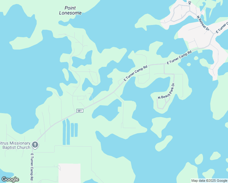 map of restaurants, bars, coffee shops, grocery stores, and more near 7309 East Turner Camp Road in Inverness