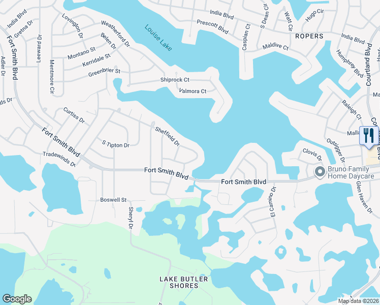 map of restaurants, bars, coffee shops, grocery stores, and more near 2587 Sheffield Drive in Deltona