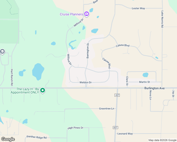 map of restaurants, bars, coffee shops, grocery stores, and more near 36418 Barrington Drive in Eustis