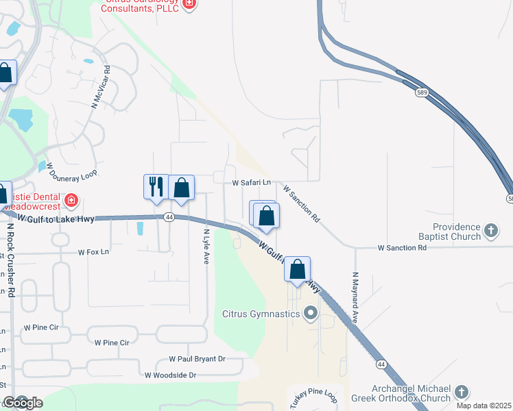 map of restaurants, bars, coffee shops, grocery stores, and more near 1151 North Lion Cub Point in Lecanto