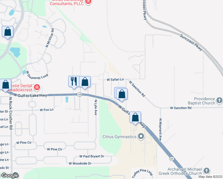 map of restaurants, bars, coffee shops, grocery stores, and more near 1165 North Tiger Point in Lecanto