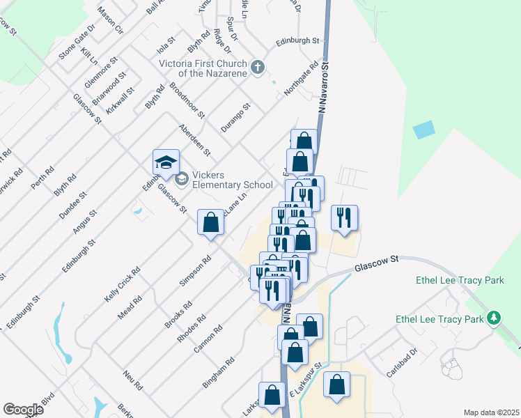 map of restaurants, bars, coffee shops, grocery stores, and more near 1006 Simpson Road in Victoria