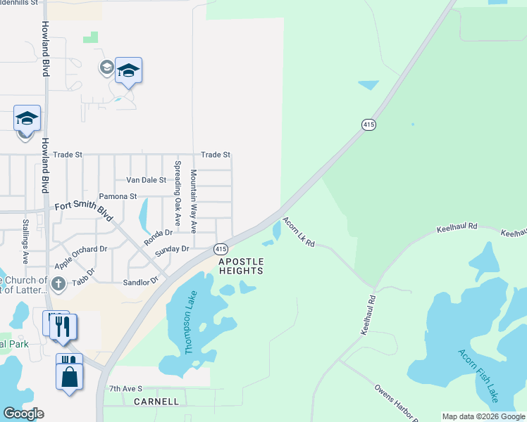 map of restaurants, bars, coffee shops, grocery stores, and more near 990 State Route 415 in Osteen