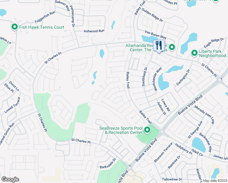 map of restaurants, bars, coffee shops, grocery stores, and more near 1805 Endsley Court in The Villages