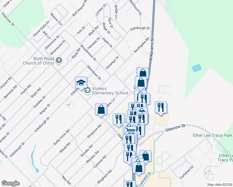 map of restaurants, bars, coffee shops, grocery stores, and more near 1007 McLane Lane in Victoria