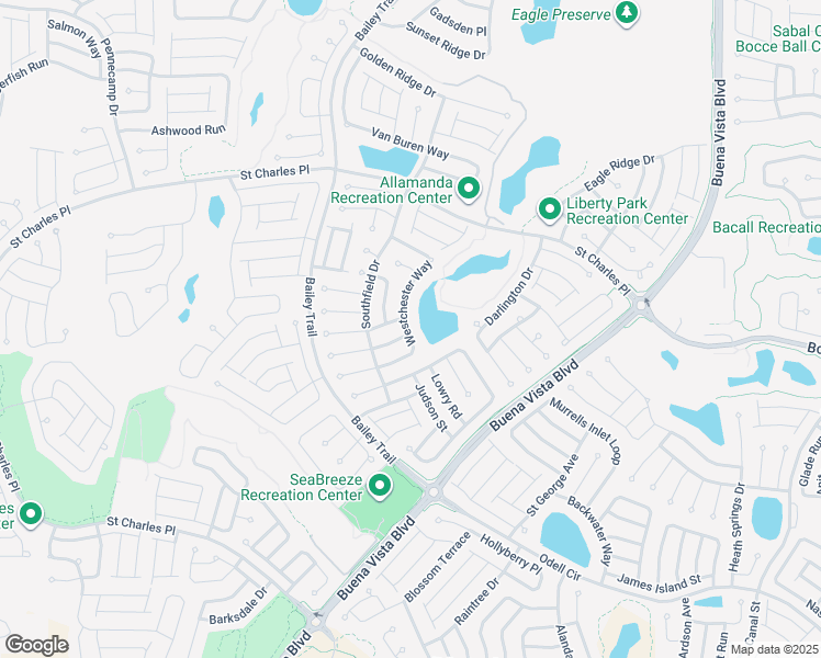 map of restaurants, bars, coffee shops, grocery stores, and more near 2155 Westchester Way in The Villages