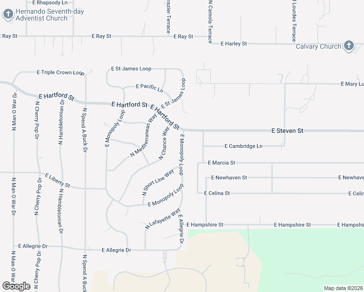 map of restaurants, bars, coffee shops, grocery stores, and more near 1885 East Monopoly Loop in Inverness