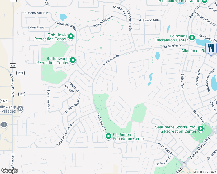 map of restaurants, bars, coffee shops, grocery stores, and more near 2129 Percival Way in The Villages