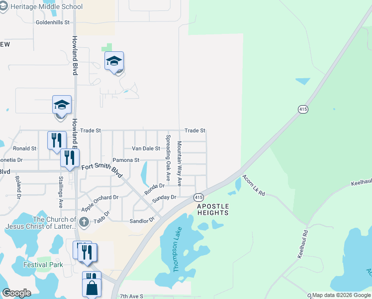 map of restaurants, bars, coffee shops, grocery stores, and more near 3765 Cambay Street in Deltona