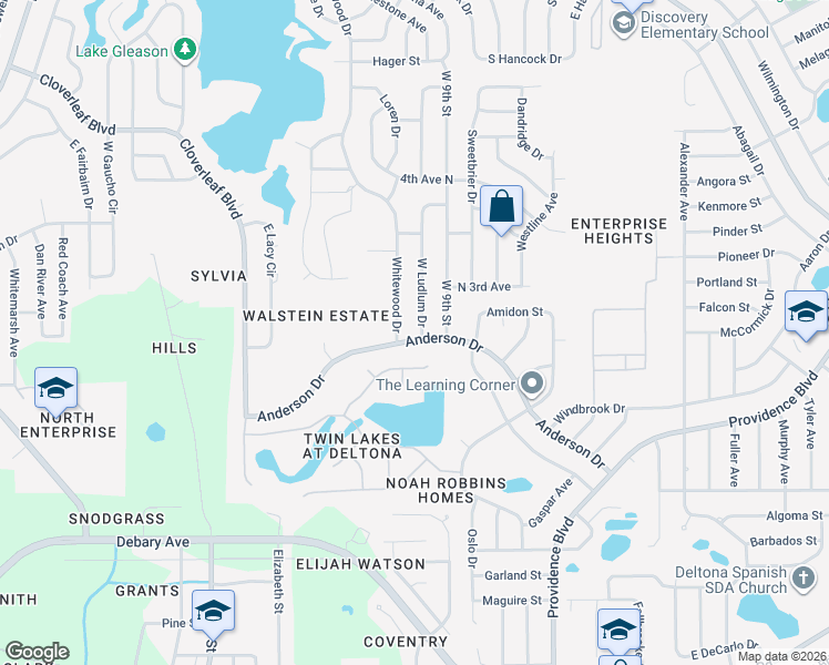 map of restaurants, bars, coffee shops, grocery stores, and more near 710 West Ludlum Drive in Deltona