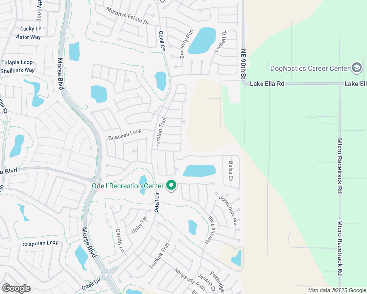map of restaurants, bars, coffee shops, grocery stores, and more near 2082 Harston Trail in The Villages