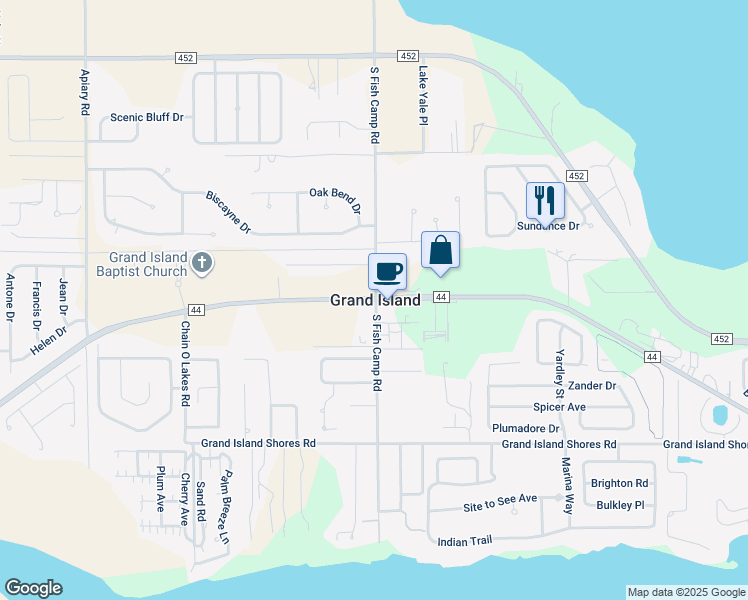 map of restaurants, bars, coffee shops, grocery stores, and more near  in Grand Island