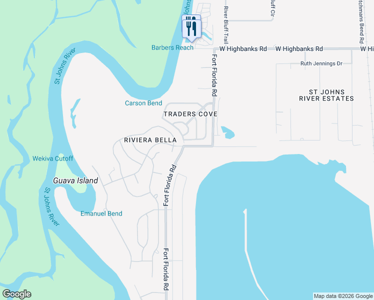 map of restaurants, bars, coffee shops, grocery stores, and more near 211 Fort Florida Road in DeBary