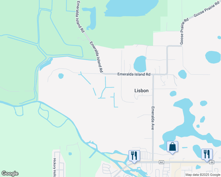map of restaurants, bars, coffee shops, grocery stores, and more near 36747 Emeralda Island Road in Leesburg